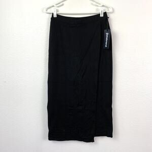 Betabrand Sassiest Black Wrap Skirt Pants Skort Sm Long Work Travel Stretch NWT